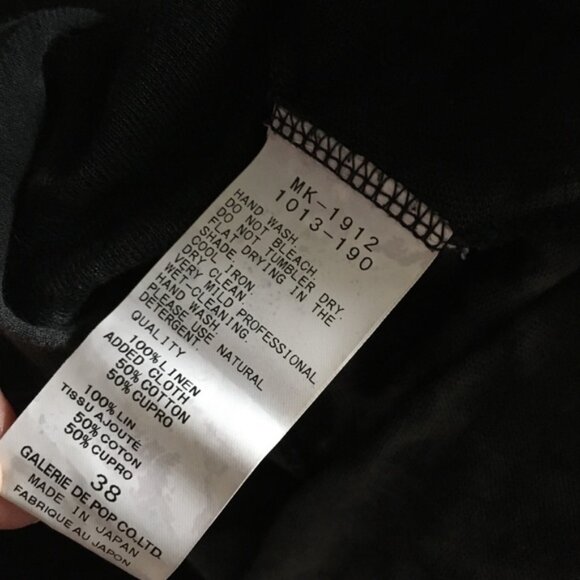 PAS DE CALAIS Japan Linen Blend Black + Grey Top 38 - Picture 5 of 5